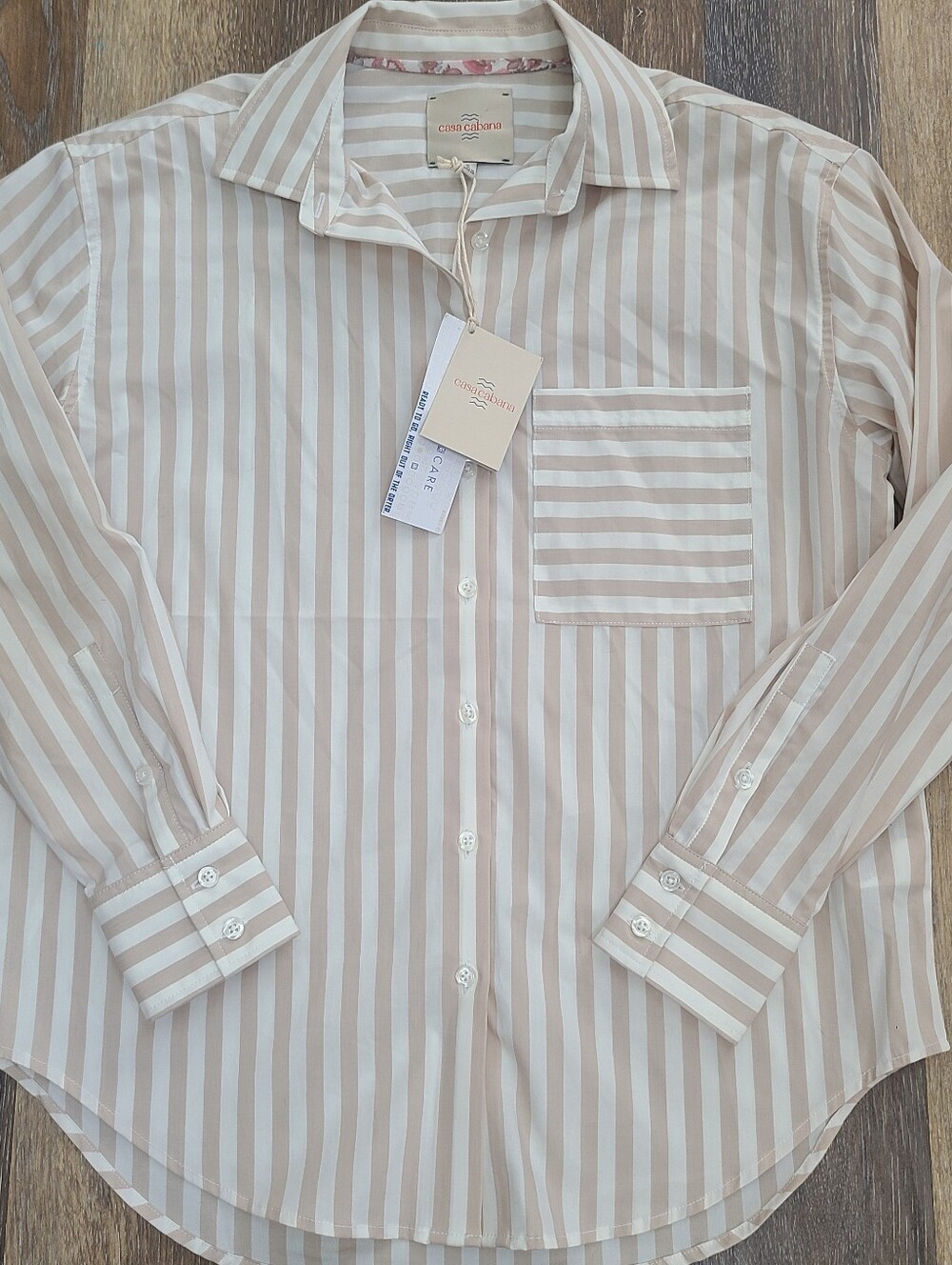 Casa Cabana Striped Button Down Women's Size Small